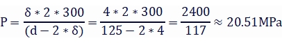 Calculation formula for stainless steel pressure and wall thickness